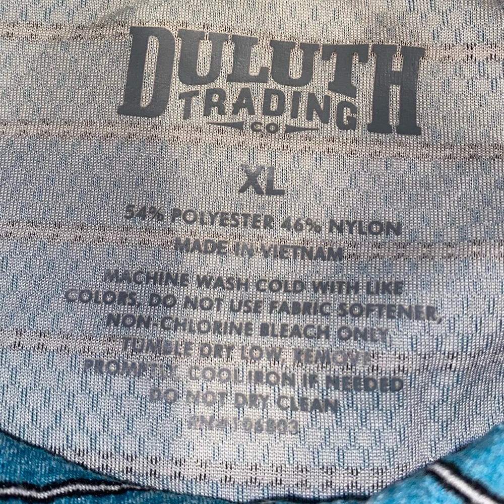 Duluth Trading Heavy Duty Work Polo Mens Size XL Beach Coastal Blue Green Shirt - Picture 4 of 9